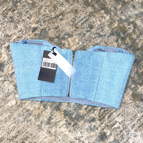 Lioness Here Comes Trouble Crop Top Denim Small - Picture 2 of 3